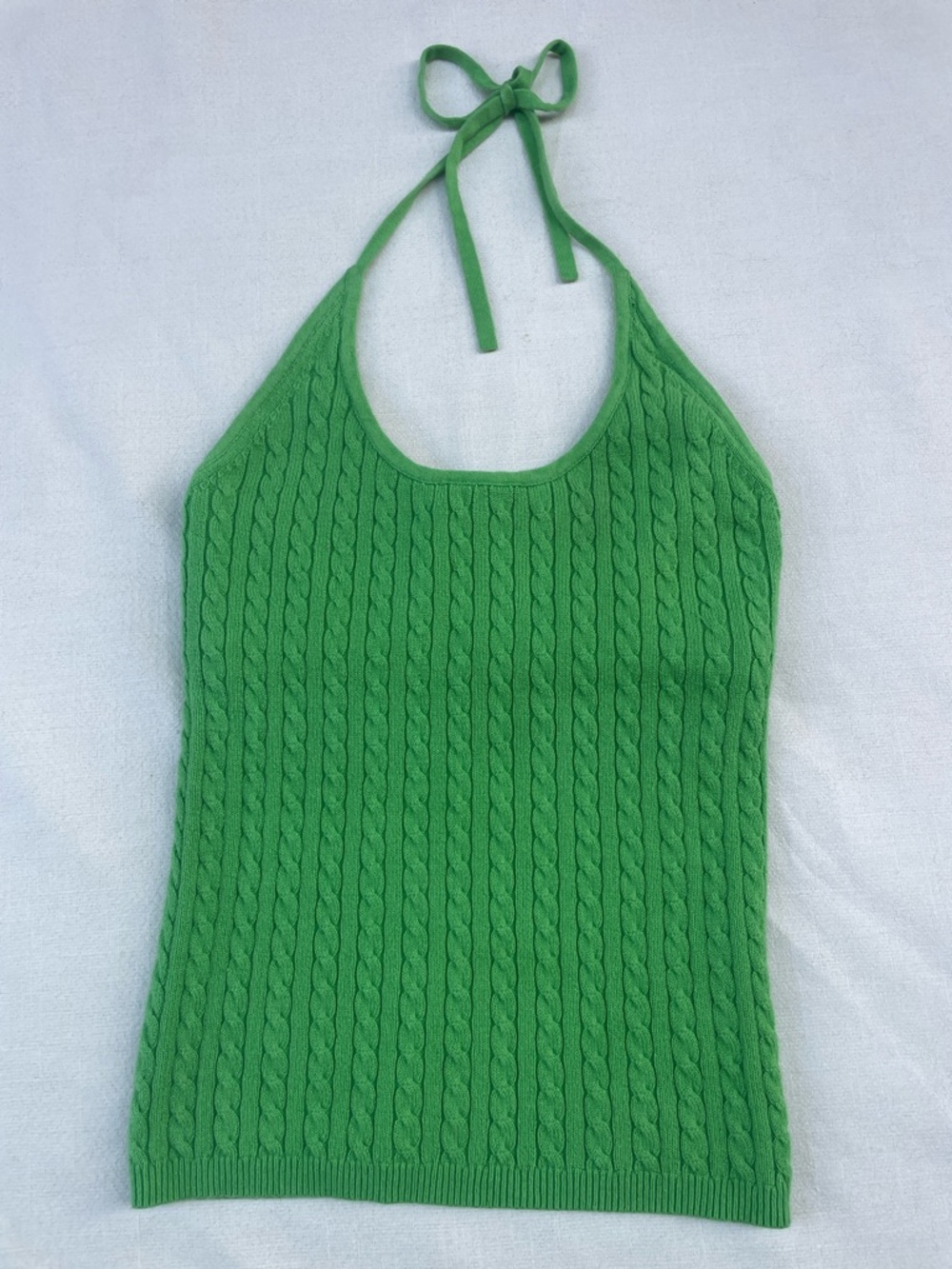 GAP Stretch Women’s Bright Green Knit Halter Top with built in Bra Small